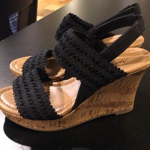Black Summer Sandal Wedges